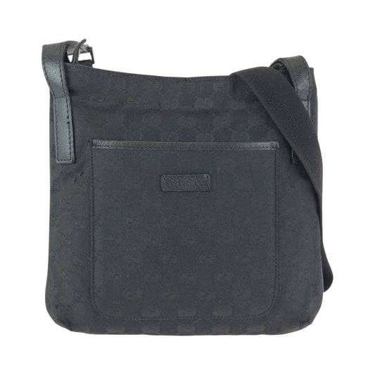 23597
GUCCI グッチ ブラック 黒 シルバー金具 GGキャンバス / レザー 122793 ショルダーバッグ メッセンジャーバッグ レディース AB28