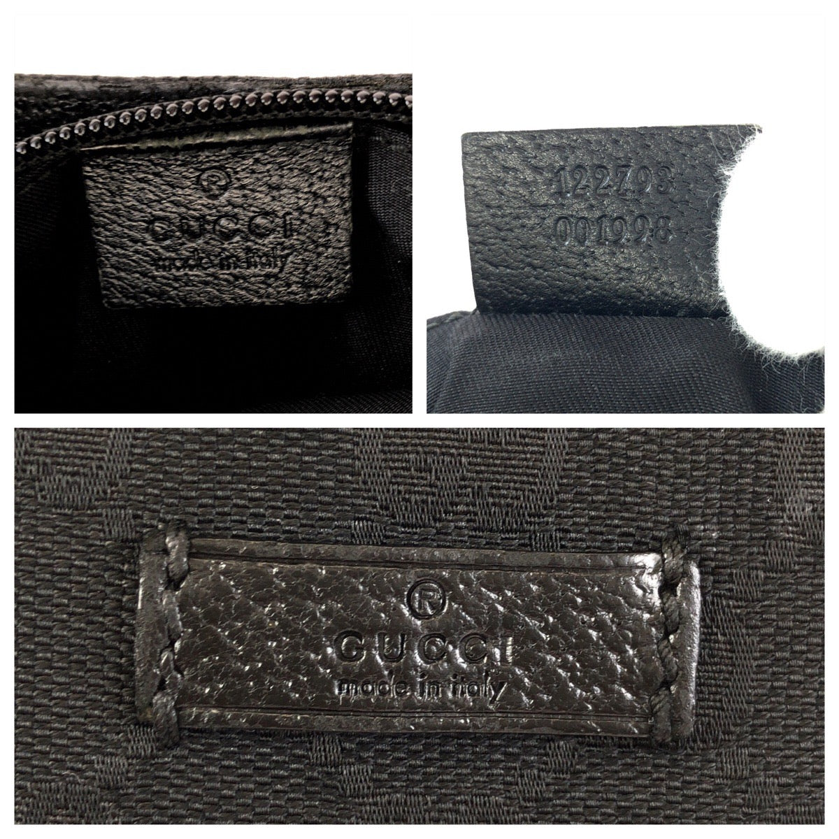 23597
GUCCI グッチ ブラック 黒 シルバー金具 GGキャンバス / レザー 122793 ショルダーバッグ メッセンジャーバッグ レディース AB28