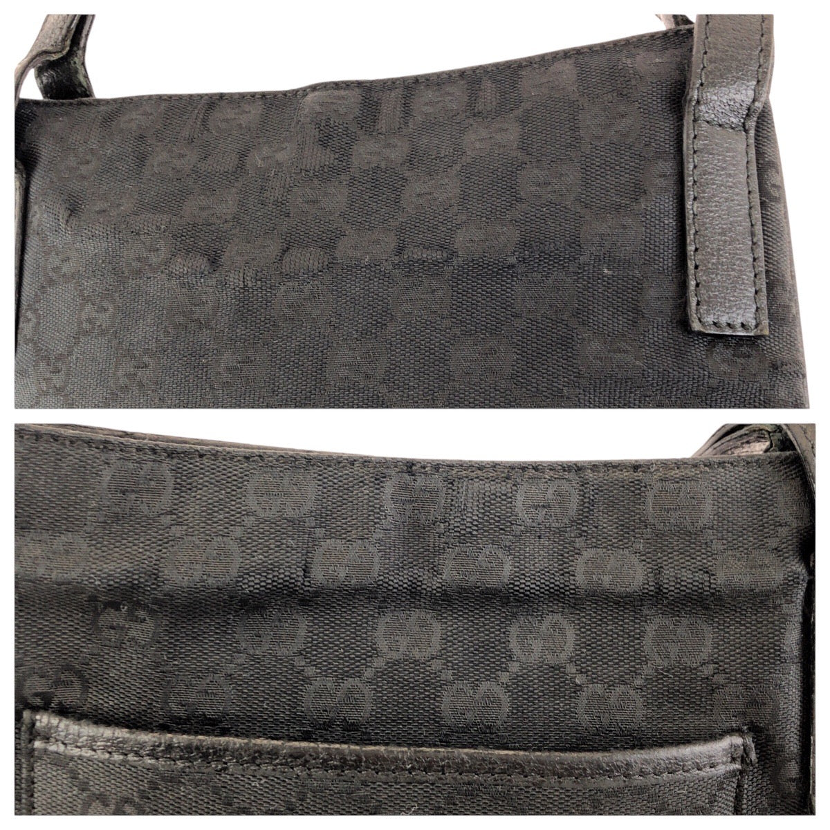 23597
GUCCI グッチ ブラック 黒 シルバー金具 GGキャンバス / レザー 122793 ショルダーバッグ メッセンジャーバッグ レディース AB28