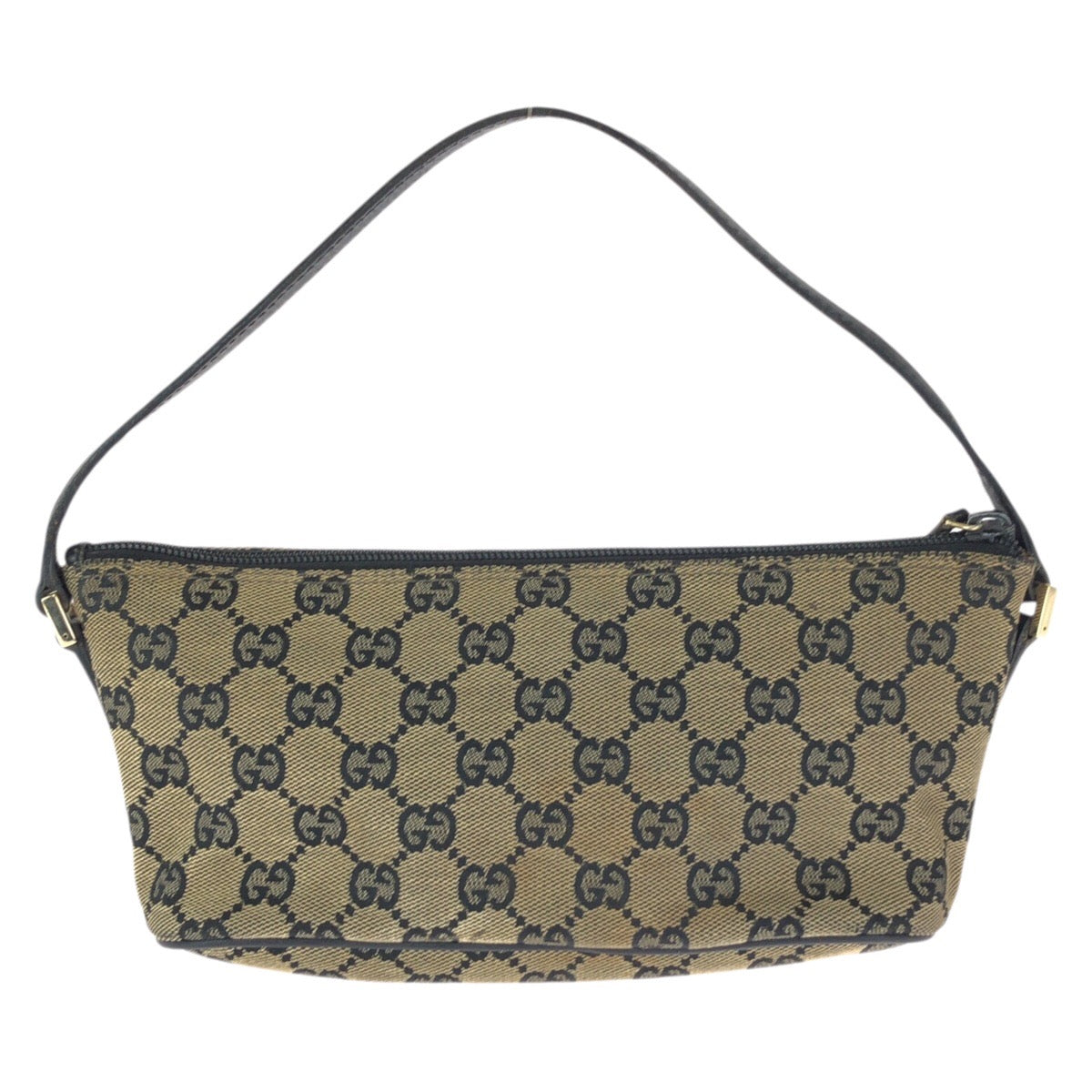 23599
GUCCI グッチ ベージュ ブラック ゴールド金具 GGキャンバス / レザー 039.1103 ハンドバッグ アクセサリーポーチ レディース AB35