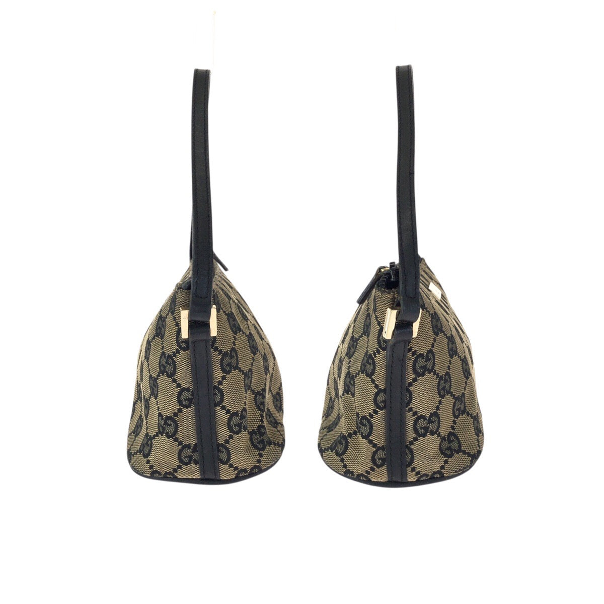 23599
GUCCI グッチ ベージュ ブラック ゴールド金具 GGキャンバス / レザー 039.1103 ハンドバッグ アクセサリーポーチ レディース AB35