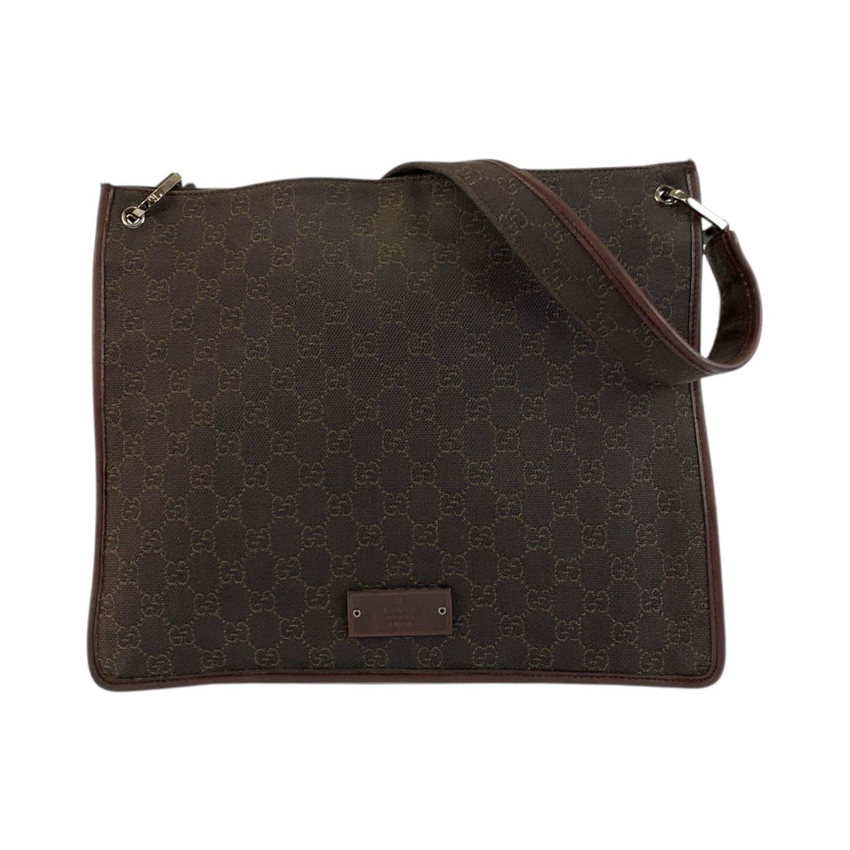 23601
GUCCI グッチ ブラウン シルバー金具 GGキャンバス 90656 ショルダーバッグ ポシェット レディース AB30