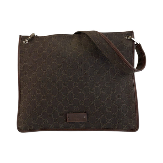 23601
GUCCI グッチ ブラウン シルバー金具 GGキャンバス 90656 ショルダーバッグ ポシェット レディース AB30