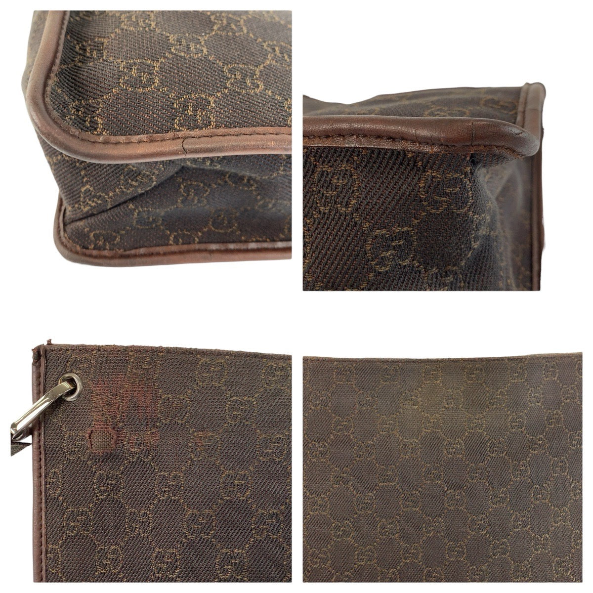 23601
GUCCI グッチ ブラウン シルバー金具 GGキャンバス 90656 ショルダーバッグ ポシェット レディース AB30