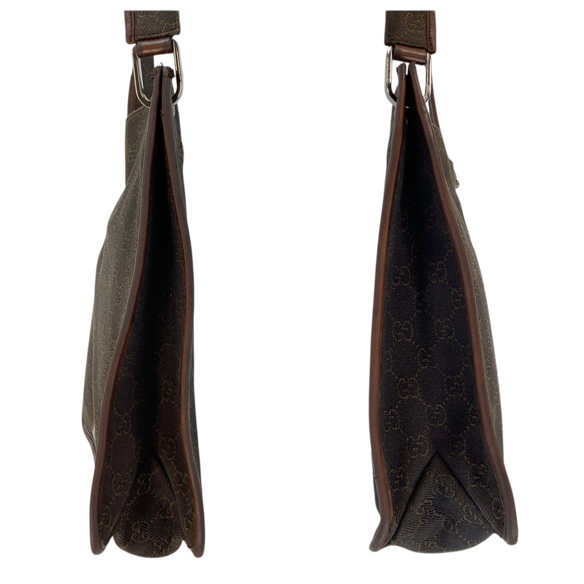 23601
GUCCI グッチ ブラウン シルバー金具 GGキャンバス 90656 ショルダーバッグ ポシェット レディース AB30