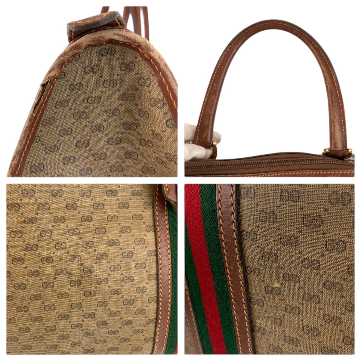 23602
GUCCI グッチ ヴィンテージ マイクロGG シェリーライン ブラウン ゴールド金具 GGスプリームキャンバス / レザー 012 067 1125 ボストンバッグ ハンドバッグ メンズ AB56
