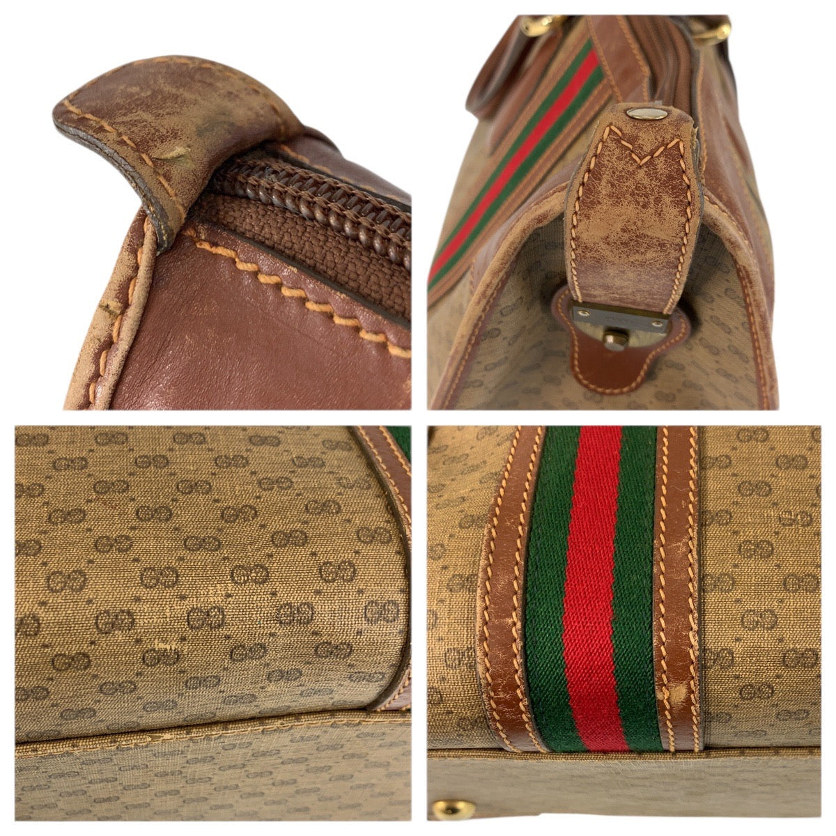 23602
GUCCI グッチ ヴィンテージ マイクロGG シェリーライン ブラウン ゴールド金具 GGスプリームキャンバス / レザー 012 067 1125 ボストンバッグ ハンドバッグ メンズ AB56