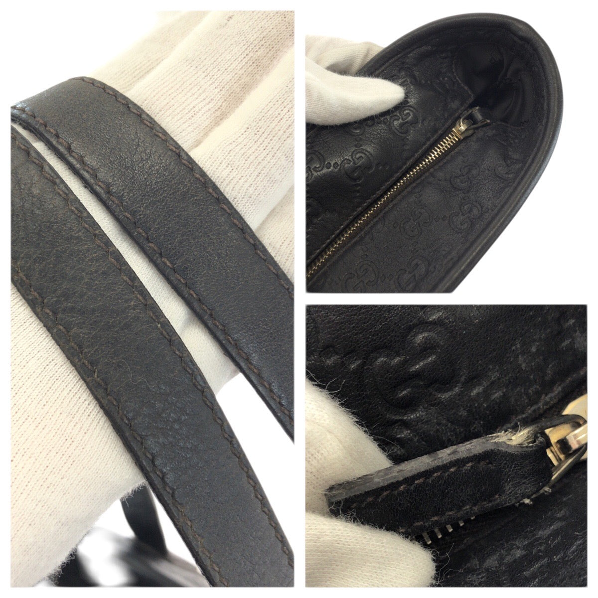 23603
GUCCI グッチ グッチシマ ダークブラウン ゴールド金具 レザー 211137 トートバッグ ショルダーバッグ レディース AB35