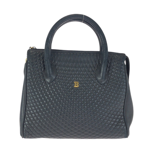 23604
BALLY バリー ヴィンテージ キルティング ブラック 黒 ゴールド金具 レザー ハンドバッグ レディース AB28