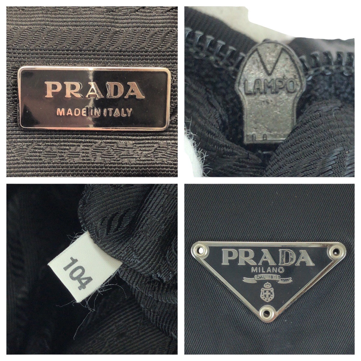 23606
PRADA プラダ テスート 三角ロゴプレート ブラック 黒 シルバー金具 ナイロン / レザー リュックサック バックパック レディース ABP56
