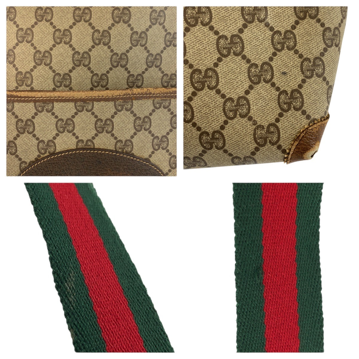 23607
GUCCI グッチ ヴィンテージ シェリーライン ベージュ ブラウン GGスプリームキャンバス トートバッグ ショルダーバッグ レディース AB21