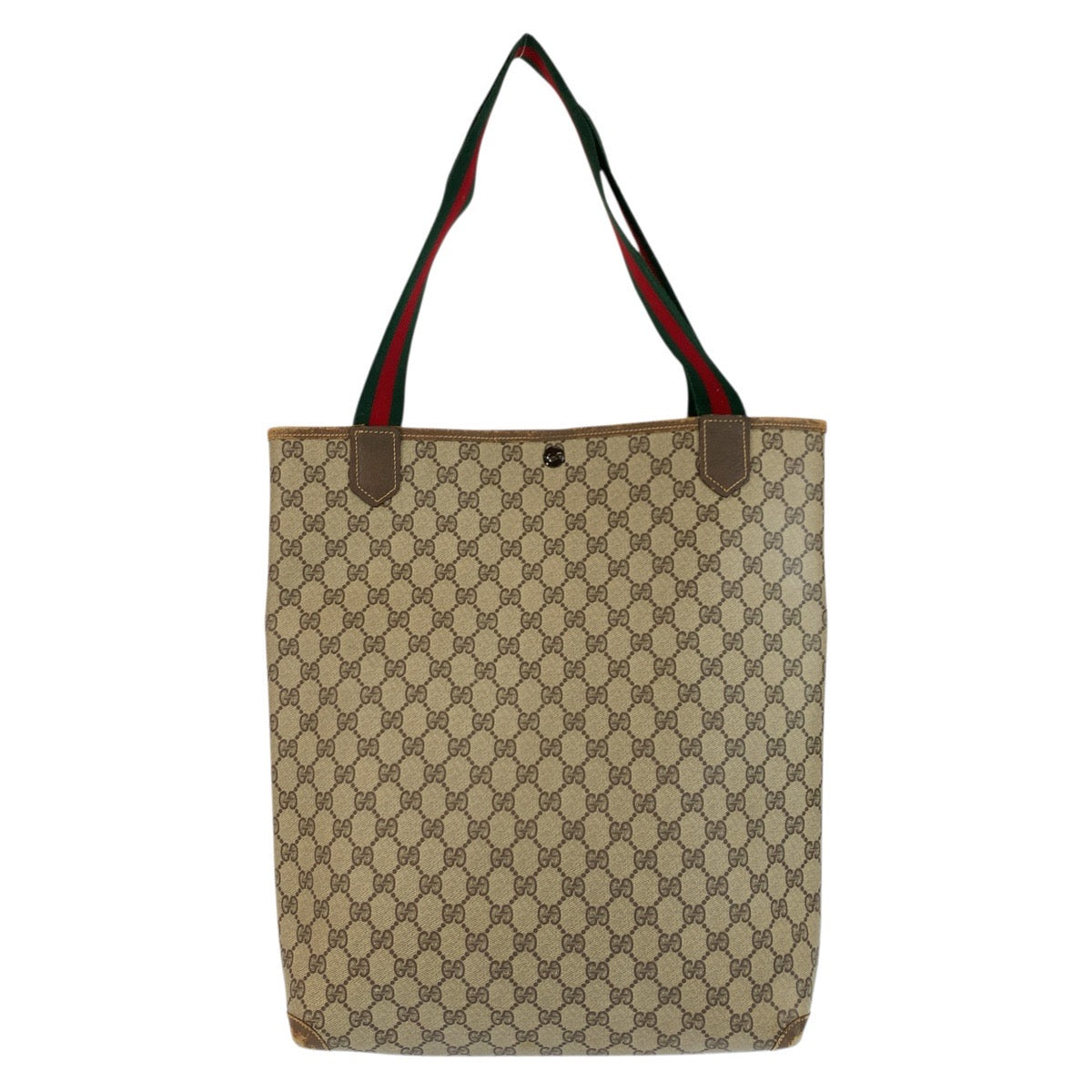 23607
GUCCI グッチ ヴィンテージ シェリーライン ベージュ ブラウン GGスプリームキャンバス トートバッグ ショルダーバッグ レディース AB21