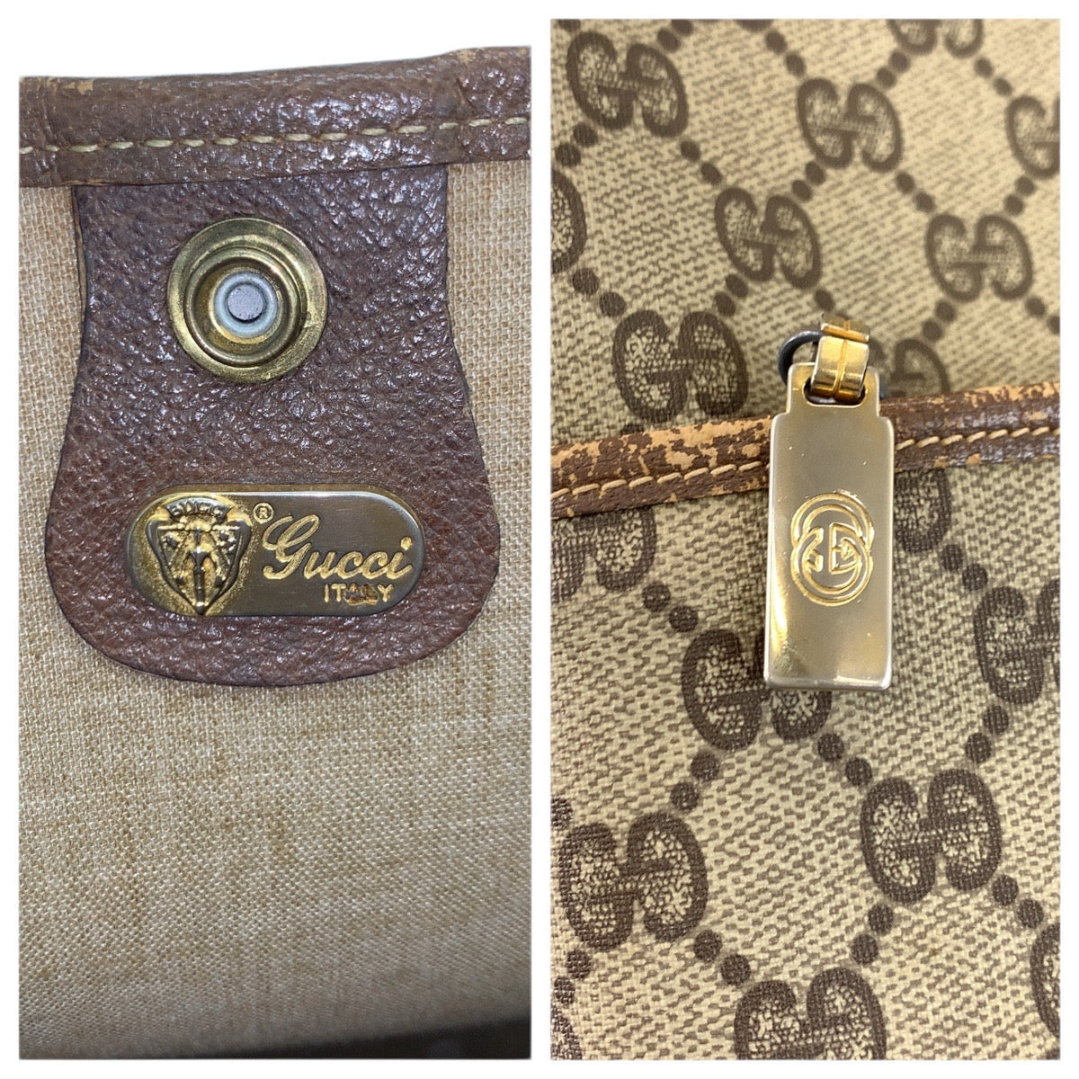 23607
GUCCI グッチ ヴィンテージ シェリーライン ベージュ ブラウン GGスプリームキャンバス トートバッグ ショルダーバッグ レディース AB21