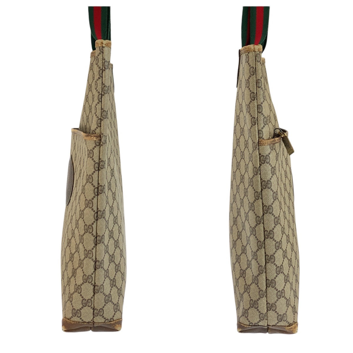 23607
GUCCI グッチ ヴィンテージ シェリーライン ベージュ ブラウン GGスプリームキャンバス トートバッグ ショルダーバッグ レディース AB21