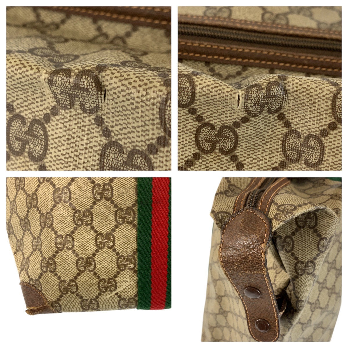 23608
GUCCI グッチ ヴィンテージ シェリーライン ベージュ ブラウン GGスプリームキャンバス 156 19 014 ボストンバッグ トートバッグ レディース ABP42