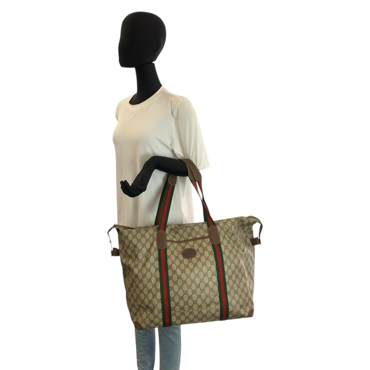 23608
GUCCI グッチ ヴィンテージ シェリーライン ベージュ ブラウン GGスプリームキャンバス 156 19 014 ボストンバッグ トートバッグ レディース ABP42