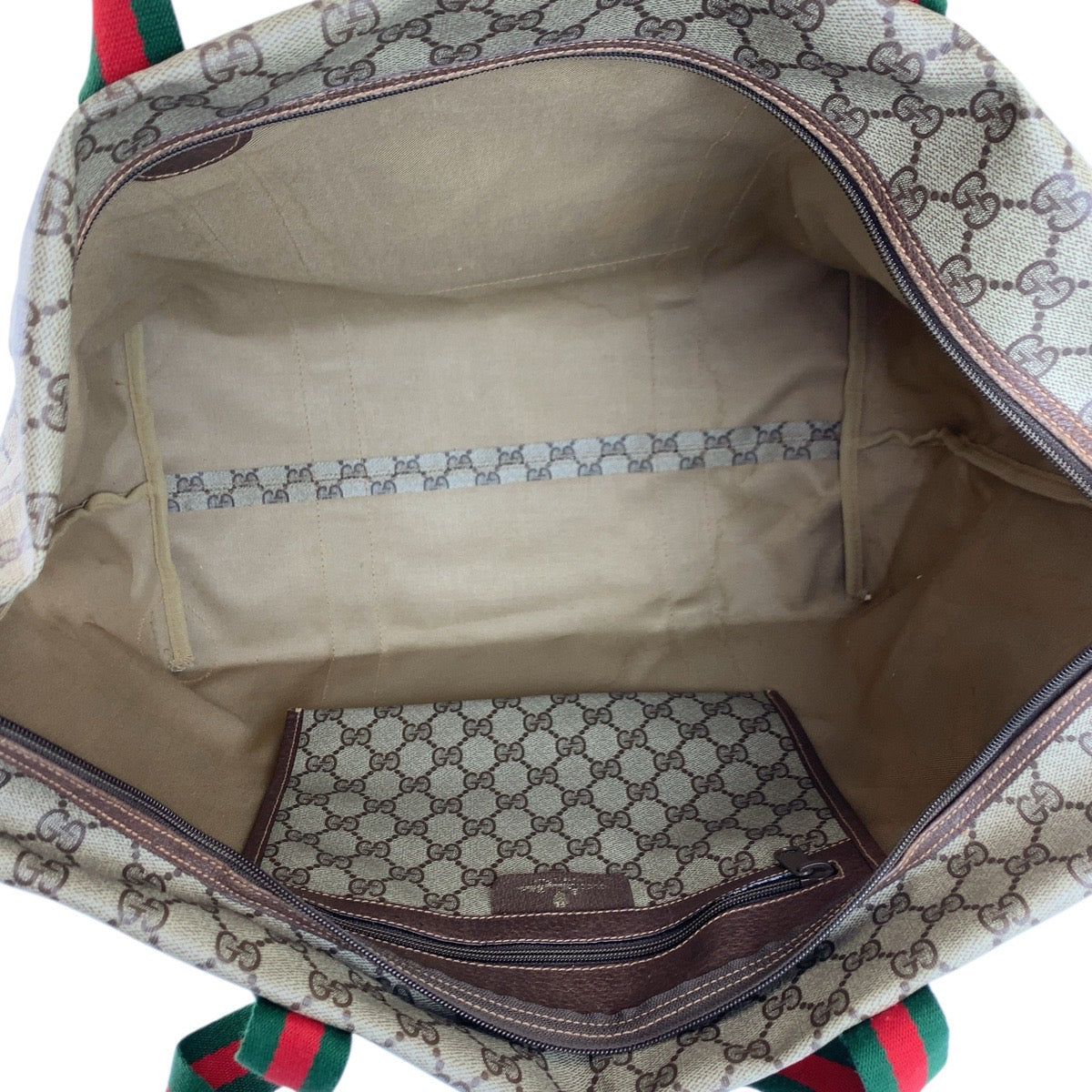23608
GUCCI グッチ ヴィンテージ シェリーライン ベージュ ブラウン GGスプリームキャンバス 156 19 014 ボストンバッグ トートバッグ レディース ABP42