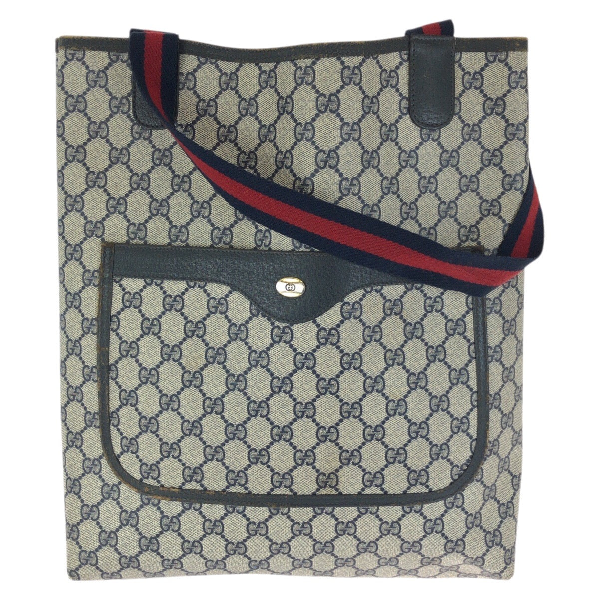 23611
GUCCI グッチ シェリーライン オールドグッチ ネイビー GGスプリームキャンバス / レザー 40 02 003 トートバッグ ショルダーバッグ レディース ABP28