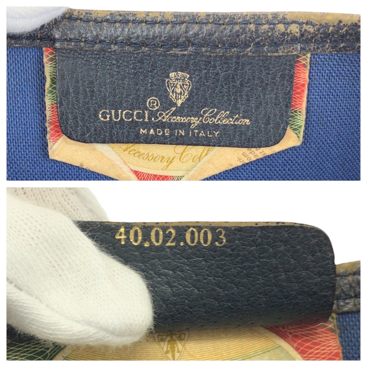 23611
GUCCI グッチ シェリーライン オールドグッチ ネイビー GGスプリームキャンバス / レザー 40 02 003 トートバッグ ショルダーバッグ レディース ABP28
