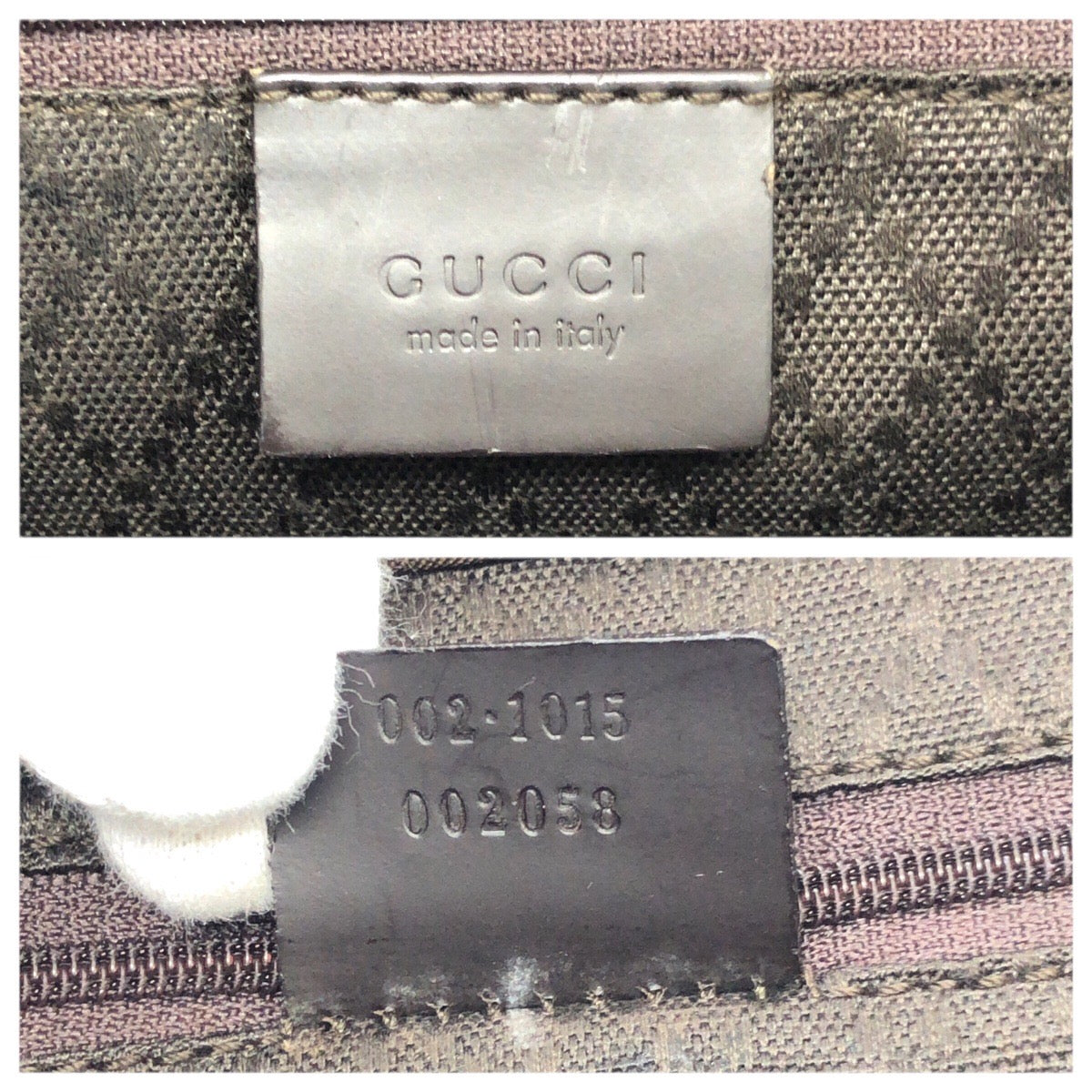23612
GUCCI グッチ バンブー GG柄 ブラウン シルバー金具 ナイロン 002 1015 トートバッグ ハンドバッグ レディース A49