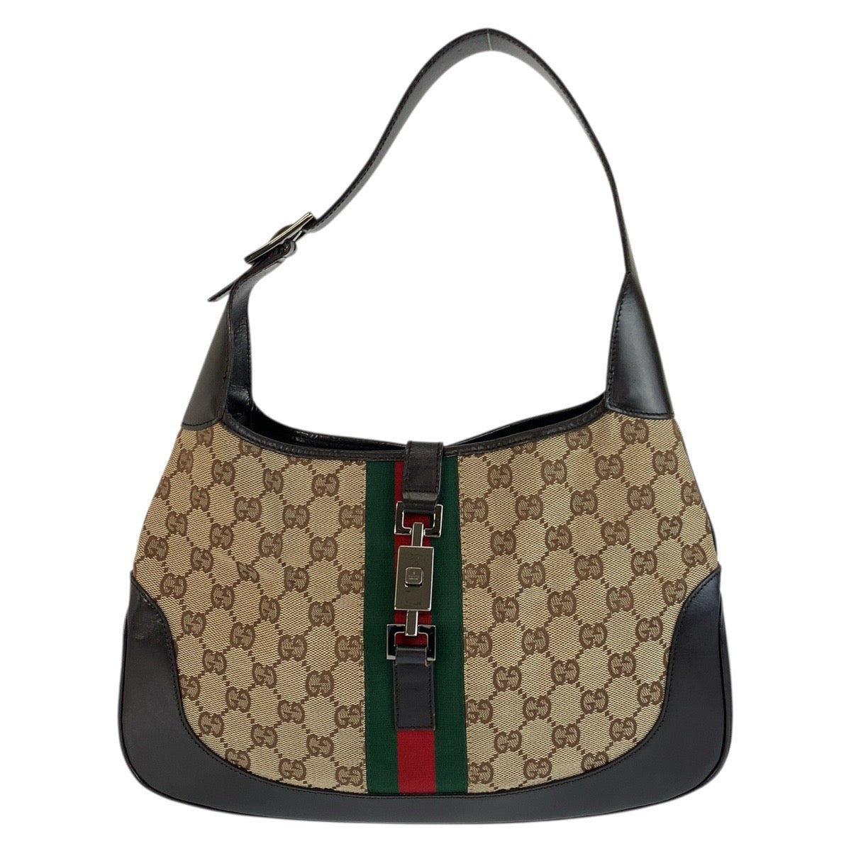 23613
GUCCI グッチ ジャッキー シェリーライン ベージュ ブラウン GGキャンバス / レザー 00963 ハンドバッグ ショルダーバッグ レディース ABP49