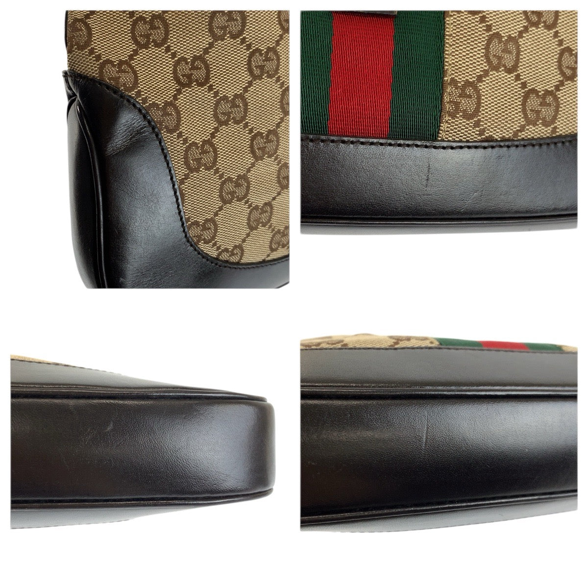 23613
GUCCI グッチ ジャッキー シェリーライン ベージュ ブラウン GGキャンバス / レザー 00963 ハンドバッグ ショルダーバッグ レディース ABP49