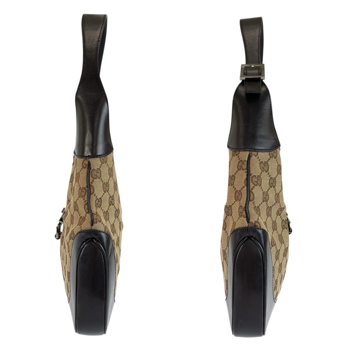 23613
GUCCI グッチ ジャッキー シェリーライン ベージュ ブラウン GGキャンバス / レザー 00963 ハンドバッグ ショルダーバッグ レディース ABP49