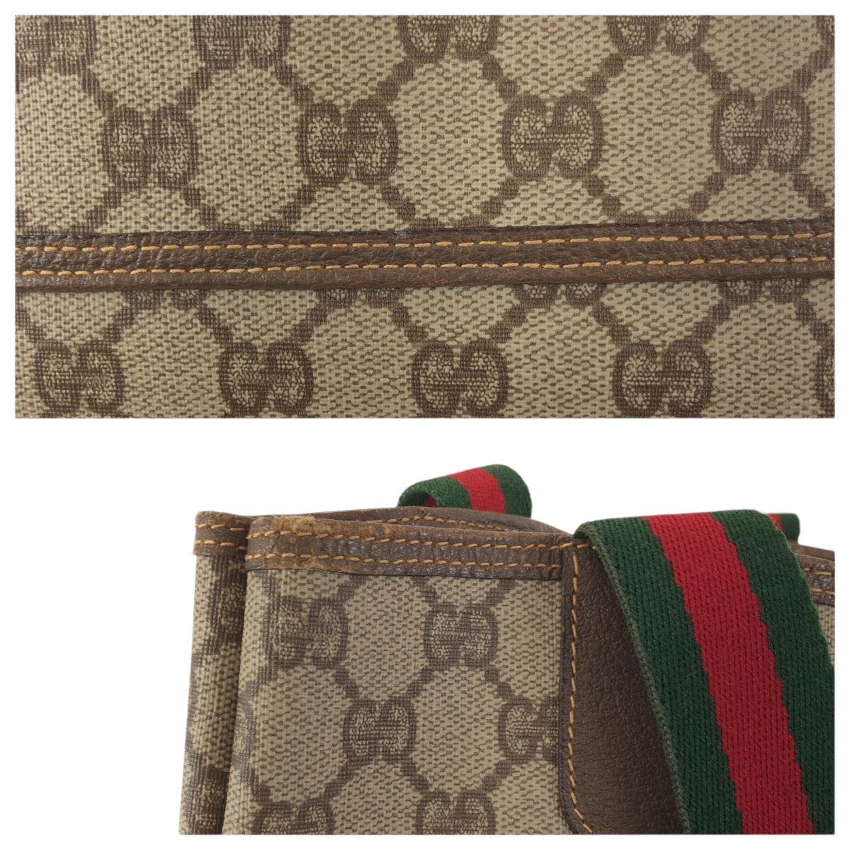 23614
GUCCI グッチ ヴィンテージ オールドグッチ シェリーライン ベージュ ゴールド金具 GGスプリームキャンバス / レザー 002 123 6487 トートバッグ ショルダーバッグ レディース ABP28
