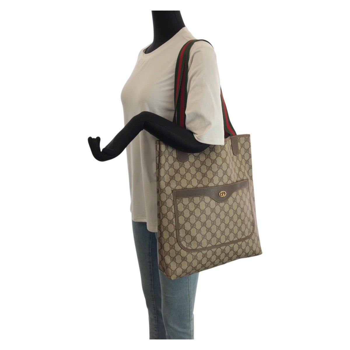 23614
GUCCI グッチ ヴィンテージ オールドグッチ シェリーライン ベージュ ゴールド金具 GGスプリームキャンバス / レザー 002 123 6487 トートバッグ ショルダーバッグ レディース ABP28
