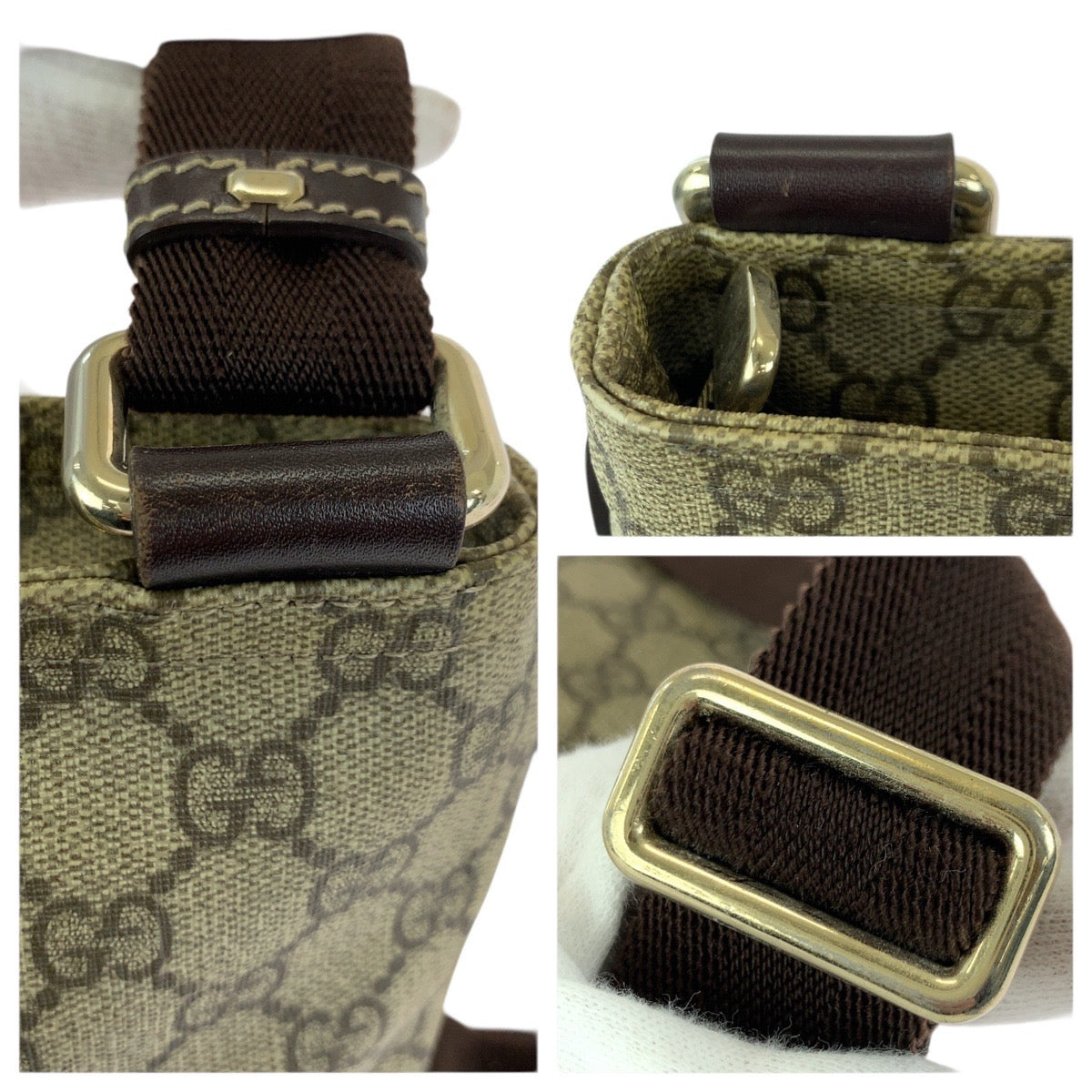 23616
GUCCI グッチ ベージュ ブラウン ゴールド金具 GGスプリームキャンバス 201538 ショルダーバッグ メッセンジャーバッグ レディース ABP42