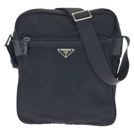 23617
PRADA プラダ テスート 三角ロゴプレート ブラック 黒 シルバー金具 ナイロン ショルダーバッグ メッセンジャーバッグ レディース ABP35