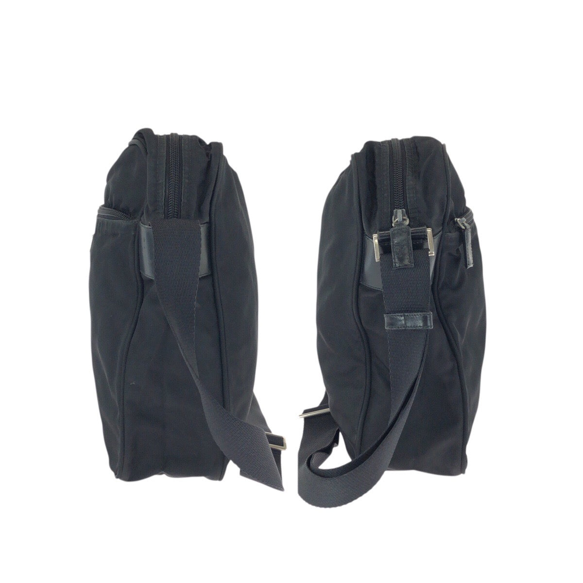23617
PRADA プラダ テスート 三角ロゴプレート ブラック 黒 シルバー金具 ナイロン ショルダーバッグ メッセンジャーバッグ レディース ABP35
