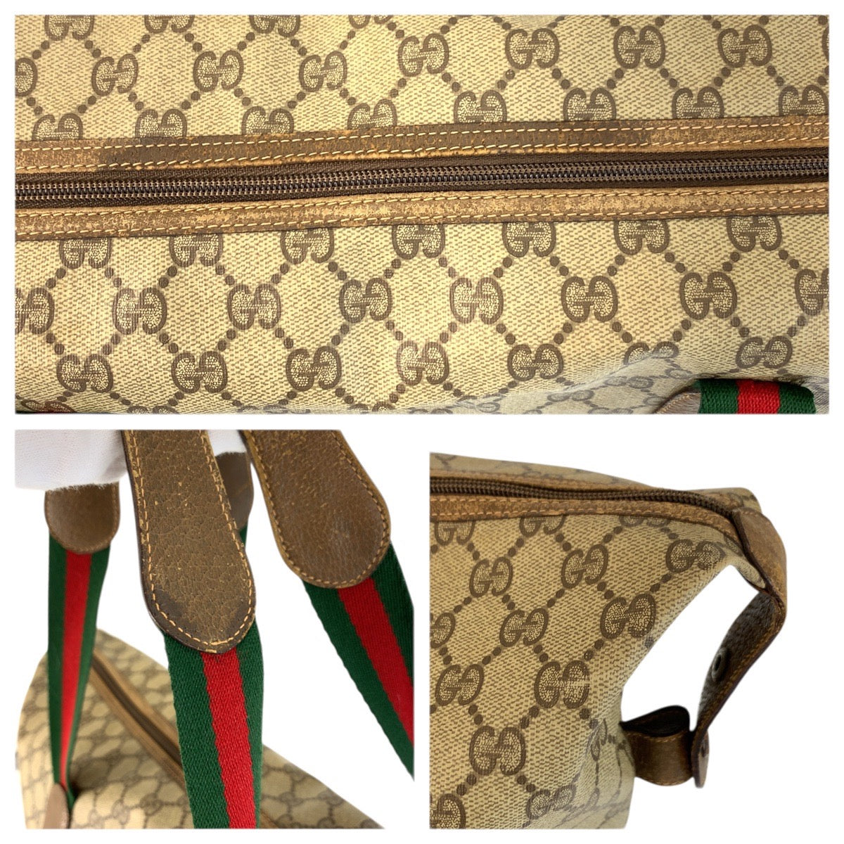 23618
GUCCI グッチ ヴィンテージ シェリーライン ベージュ ブラウン GGスプリームキャンバス 89 19 012 ボストンバッグ トートバッグ レディース AB65