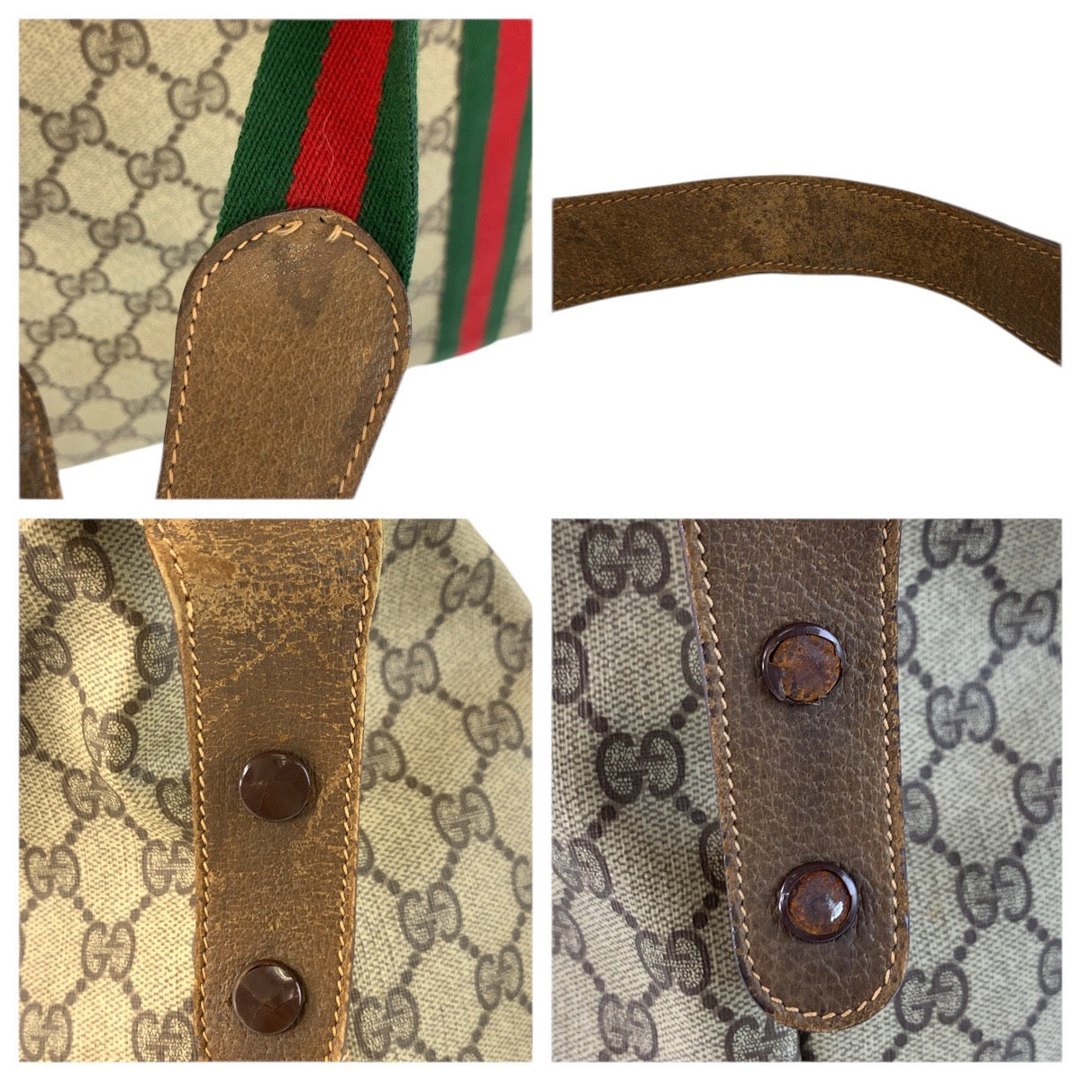 23618
GUCCI グッチ ヴィンテージ シェリーライン ベージュ ブラウン GGスプリームキャンバス 89 19 012 ボストンバッグ トートバッグ レディース AB65