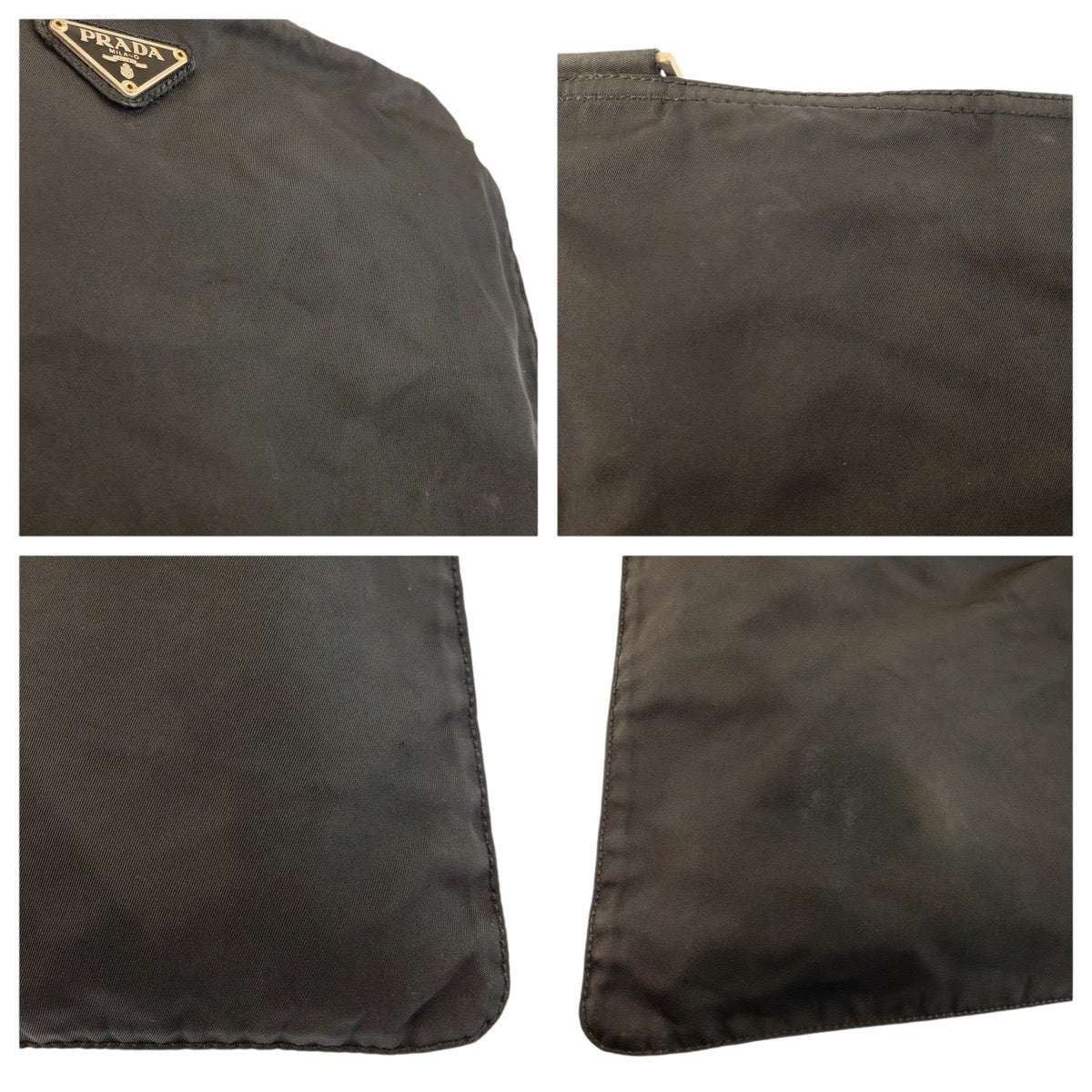 23624
PRADA プラダ テスート 三角ロゴプレート ブラック 黒 シルバー金具 ナイロン ショルダーバッグ ポシェット レディース AB35