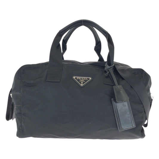 23625
PRADA プラダ テスート 三角ロゴプレート ブラック 黒 シルバー金具 ナイロン ボストンバッグ トラベルバッグ ショルダーバッグ レディース ABP49