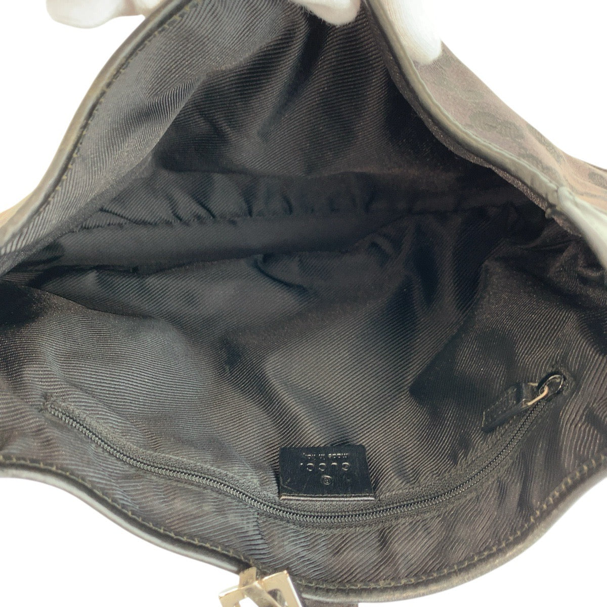 23626
GUCCI グッチ ジャッキー ブラック 黒 シルバー金具 GGキャンバス / レザー 001 3306 ホーボー ショルダーバッグ レディース AB42