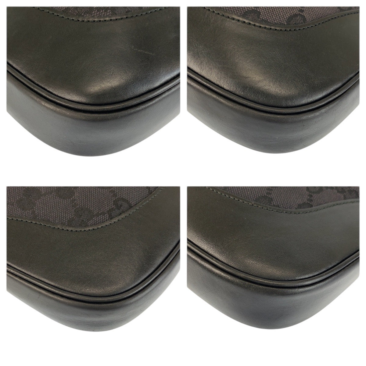 23626
GUCCI グッチ ジャッキー ブラック 黒 シルバー金具 GGキャンバス / レザー 001 3306 ホーボー ショルダーバッグ レディース AB42