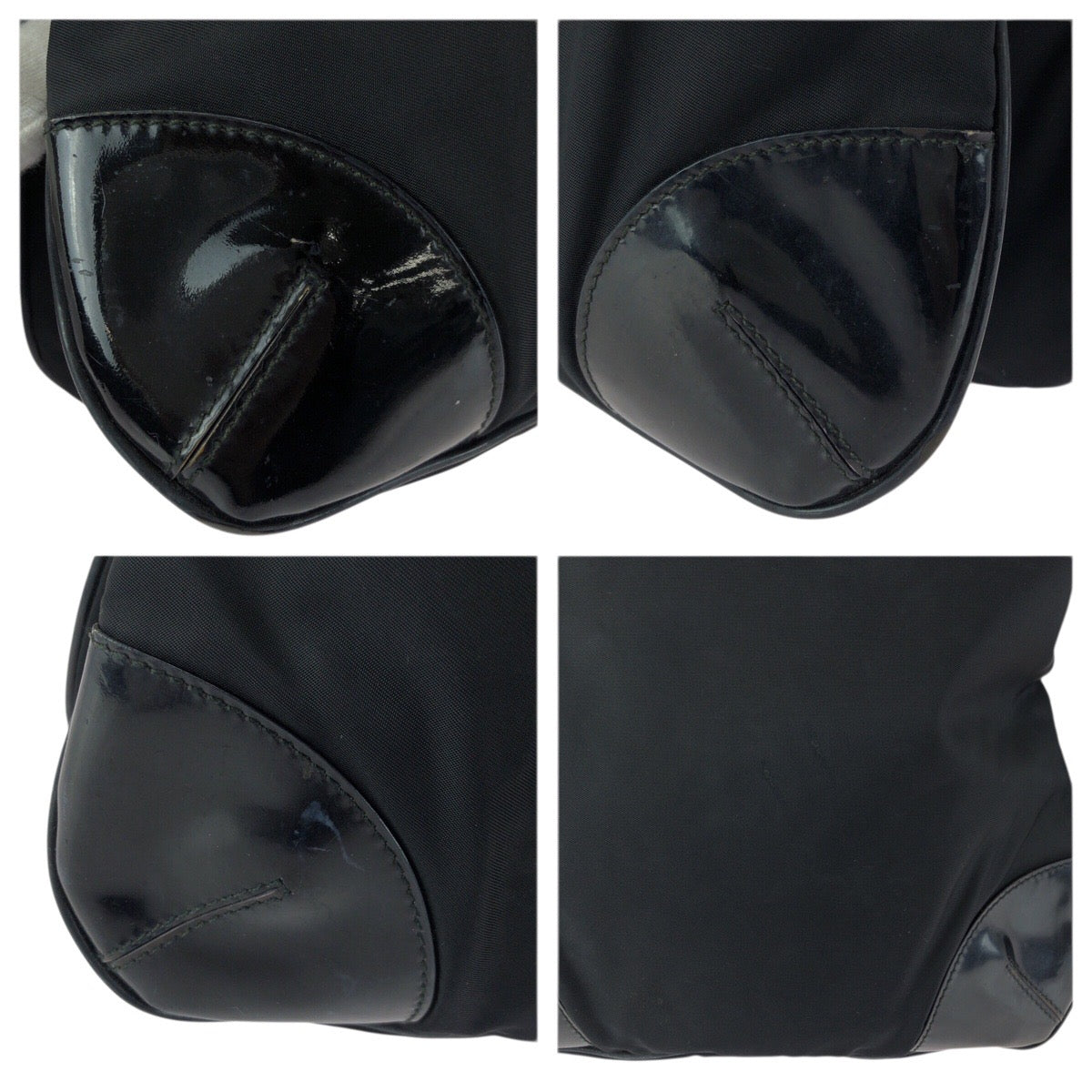 23627
PRADA プラダ テスート 三角ロゴプレート ブラック 黒 シルバー金具 ナイロン / エナメル ショルダーバッグ メッセンジャーバッグ レディース ABP65