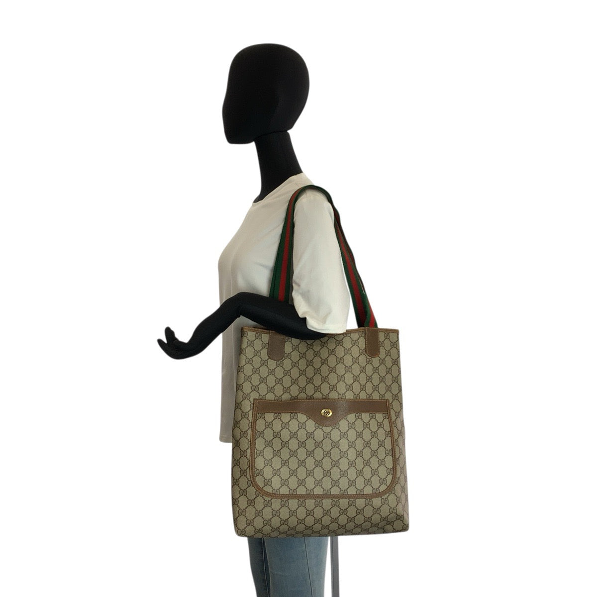 23628
GUCCI グッチ ヴィンテージ シェリーライン ブラウン GGスプリームキャンバス 89 02 003 トートバッグ ショルダーバッグ レディース ABP28