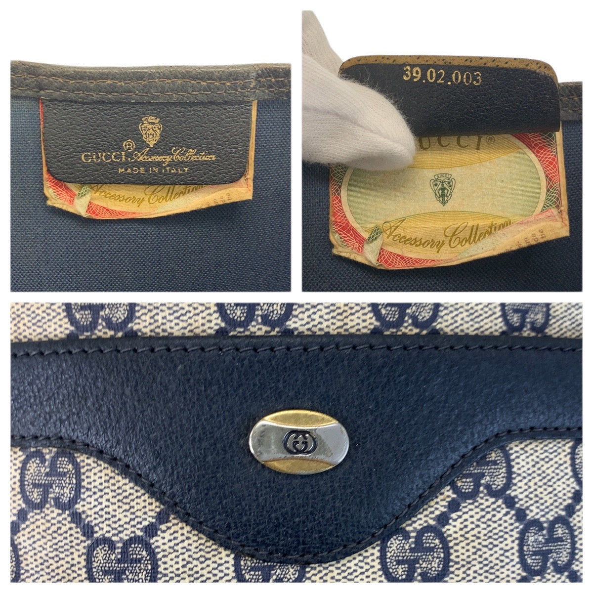 23632
GUCCI グッチ ヴィンテージ シェリーライン グレー ネイビー GGスプリームキャンバス 39 02 003 トートバッグ ショルダーバッグ レディース AB21