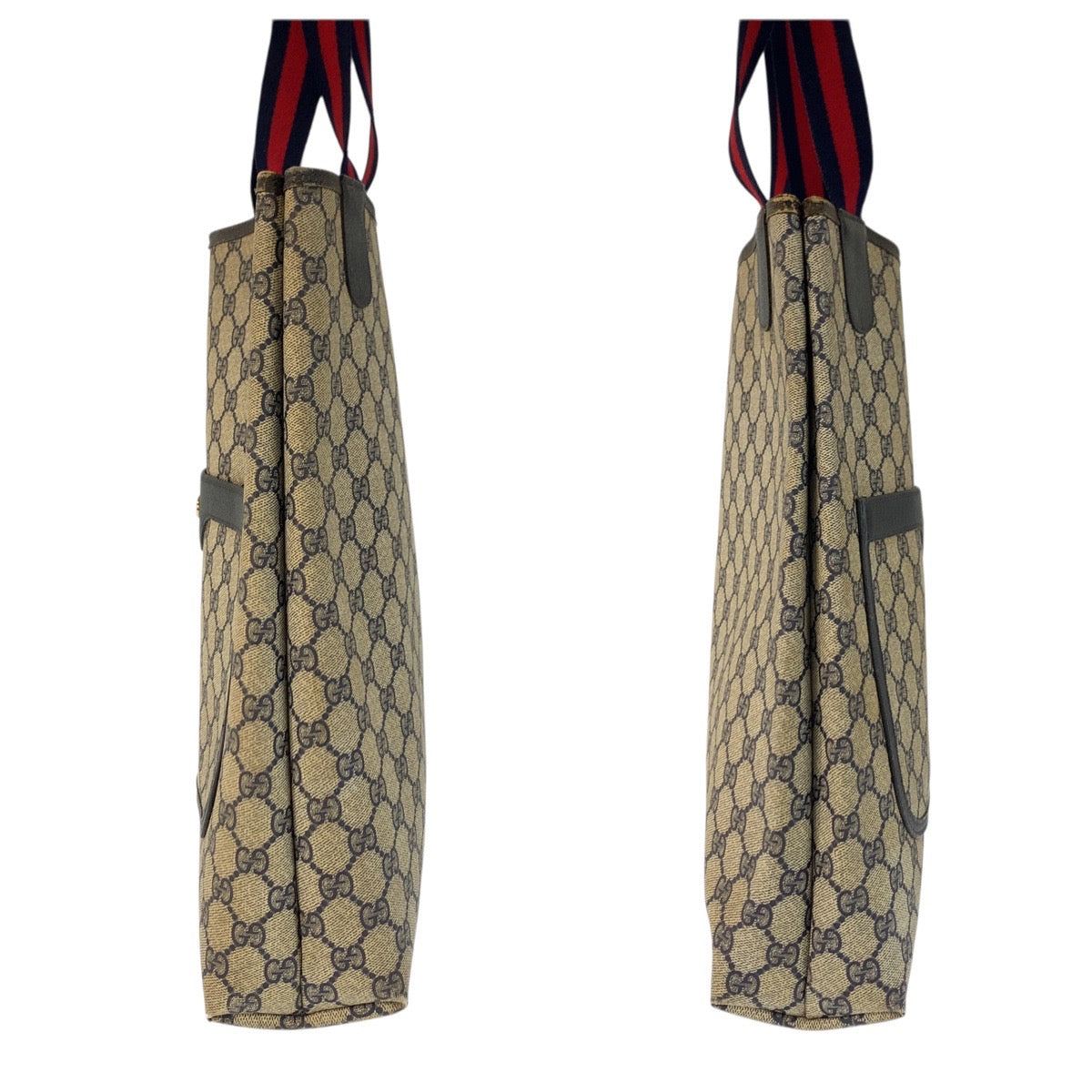 23632
GUCCI グッチ ヴィンテージ シェリーライン グレー ネイビー GGスプリームキャンバス 39 02 003 トートバッグ ショルダーバッグ レディース AB21