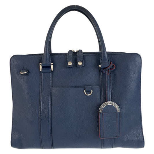23633
BVLGARI ブルガリ ブルガリマン ネイビー シルバー金具 レザー MM-L16-39441 ビジネスバッグ ブリーフケース メンズ AB42