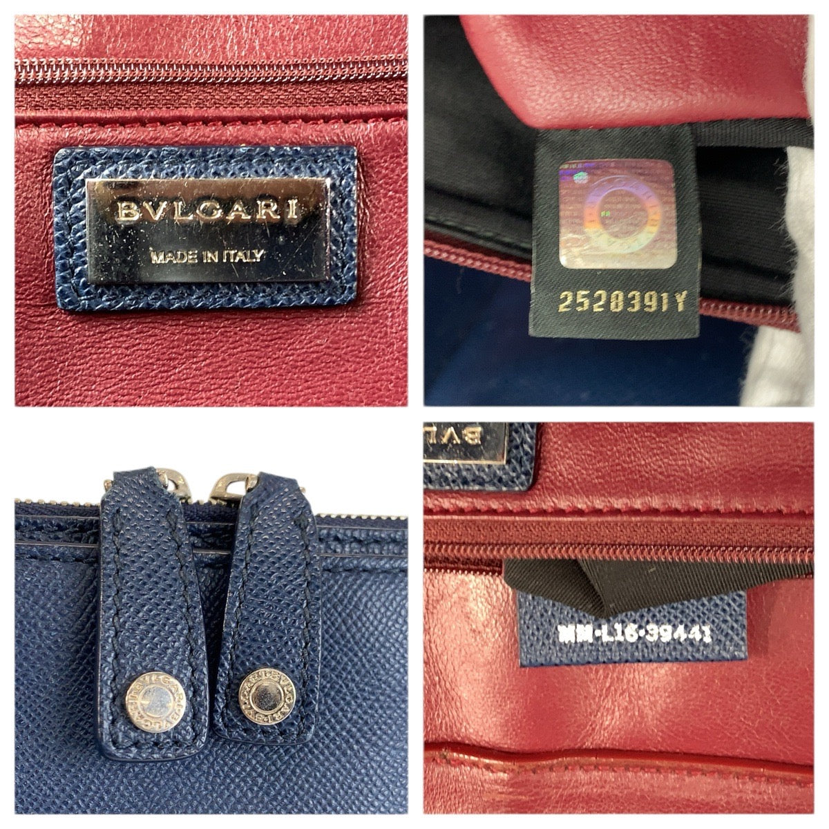 23633
BVLGARI ブルガリ ブルガリマン ネイビー シルバー金具 レザー MM-L16-39441 ビジネスバッグ ブリーフケース メンズ AB42