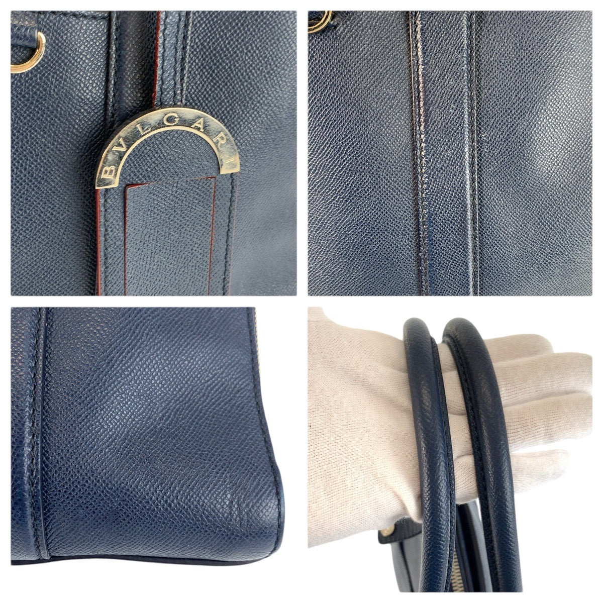 23633
BVLGARI ブルガリ ブルガリマン ネイビー シルバー金具 レザー MM-L16-39441 ビジネスバッグ ブリーフケース メンズ AB42