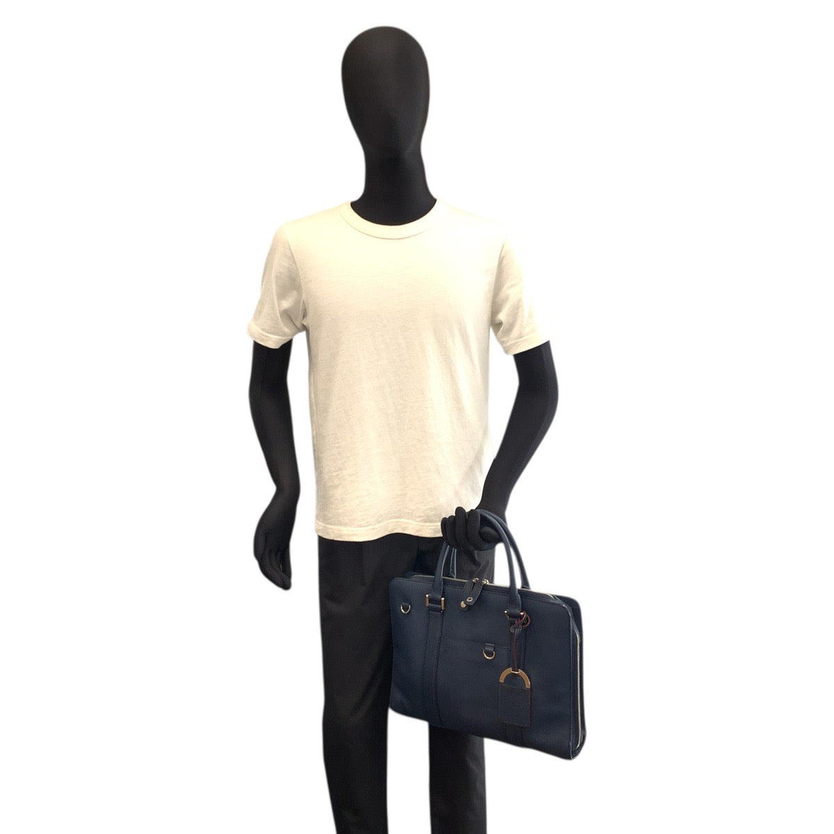 23633
BVLGARI ブルガリ ブルガリマン ネイビー シルバー金具 レザー MM-L16-39441 ビジネスバッグ ブリーフケース メンズ AB42