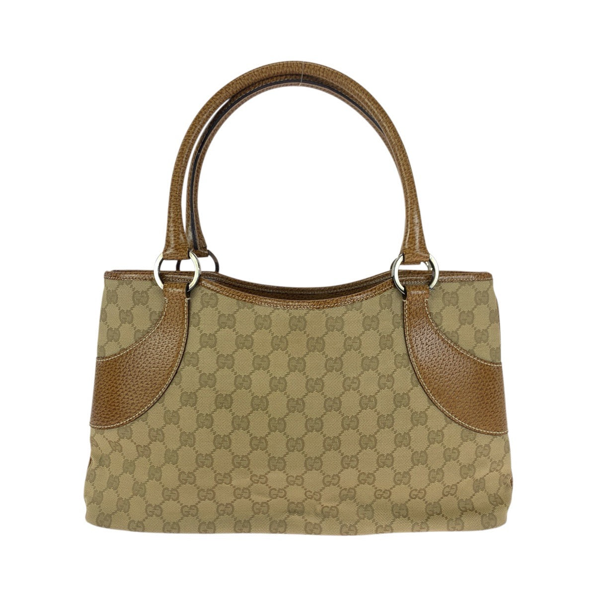 23638
GUCCI グッチ ベージュ ライトブラウン シルバー金具 GGキャンバス / レザー 113015 トートバッグ ショルダーバッグ レディース A49