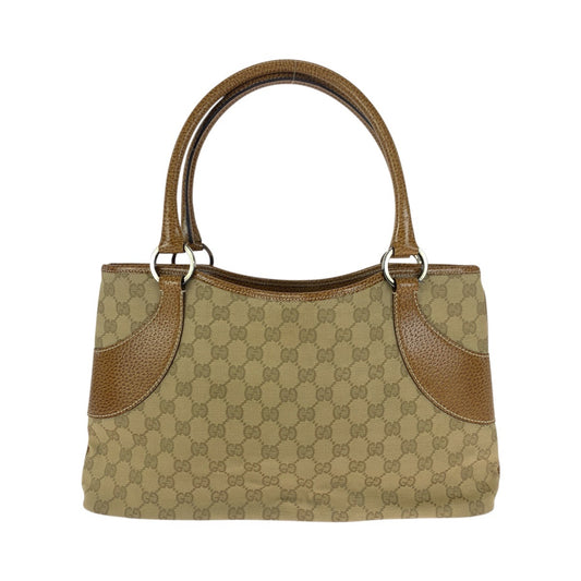 23638
GUCCI グッチ ベージュ ライトブラウン シルバー金具 GGキャンバス / レザー 113015 トートバッグ ショルダーバッグ レディース A49