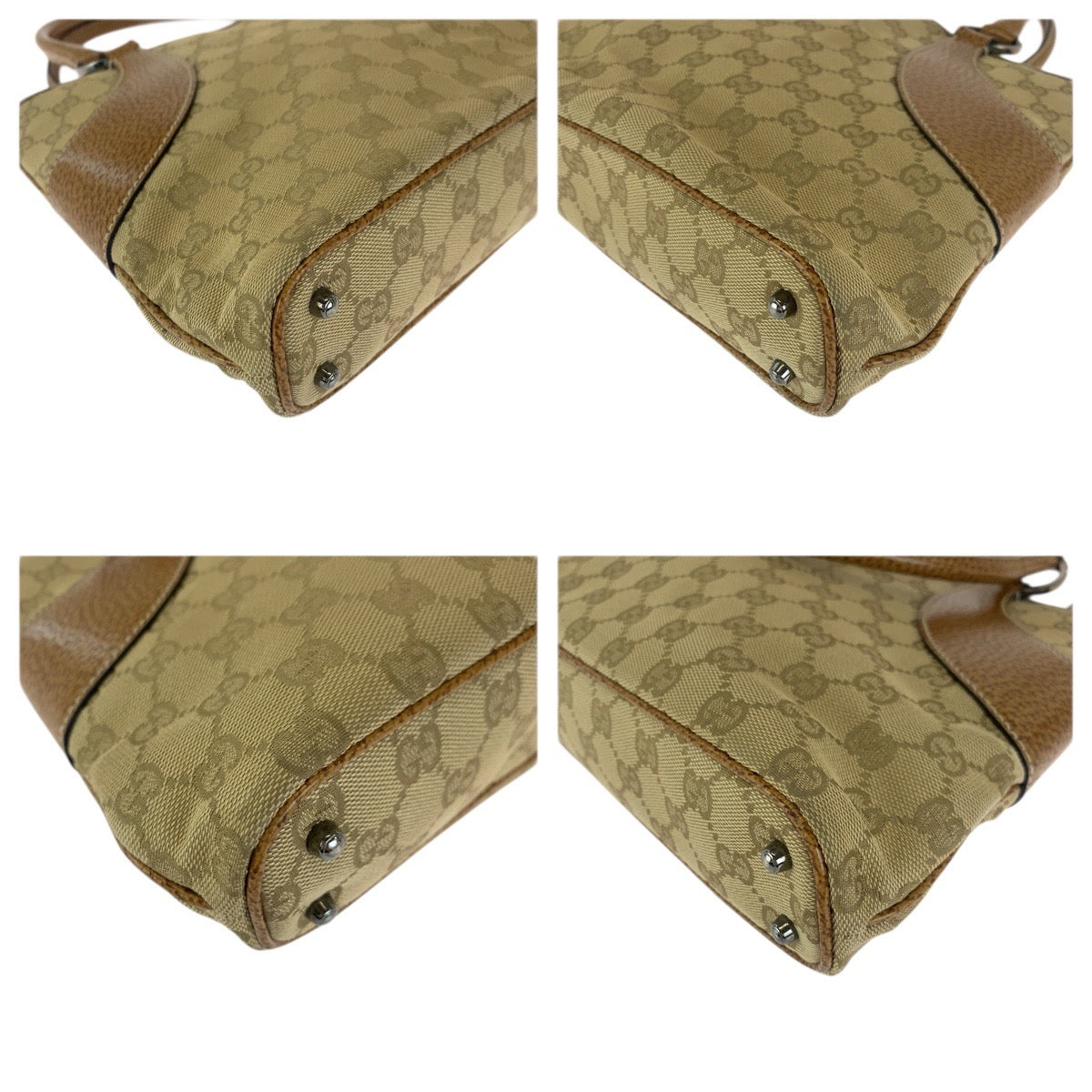 23638
GUCCI グッチ ベージュ ライトブラウン シルバー金具 GGキャンバス / レザー 113015 トートバッグ ショルダーバッグ レディース A49