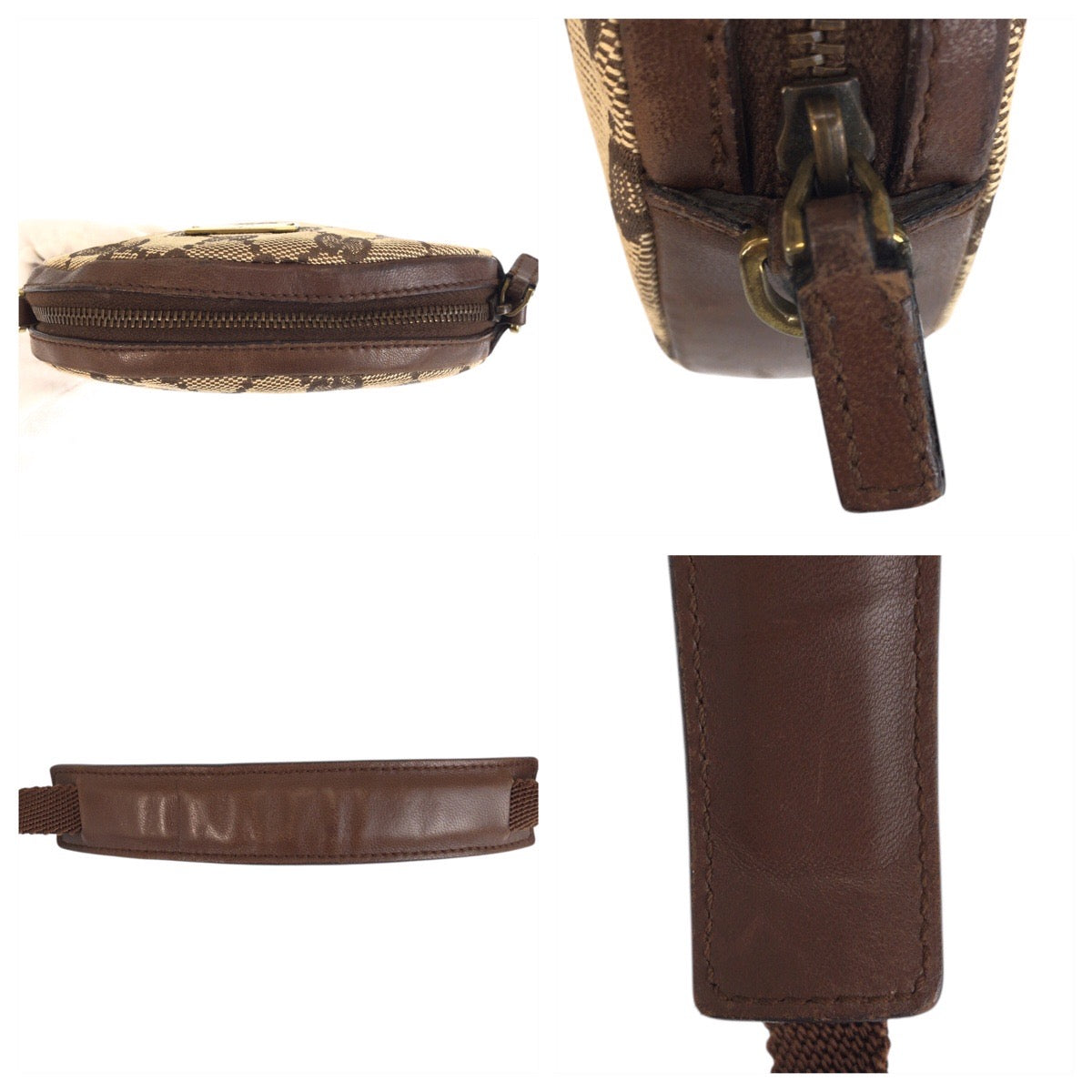 23639
GUCCI グッチ ブラウン ベージュ ゴールド金具 GGキャンバス 90700 ショルダーバッグ ポシェット レディース AB35